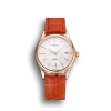 Super Clone Rolex Cellini White Dial Roman Numerals Rose Gold Case Light Brown Leather Strap