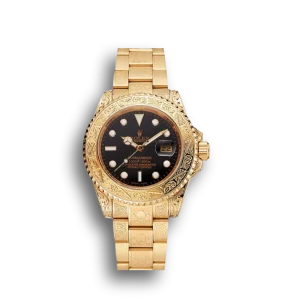 Super Clone Rolex Submariner Skull Limited Edition Black Dial Gold Case And Bracelet 1454071