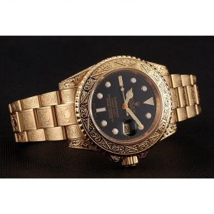 Super Clone Rolex Submariner Skull Limited Edition Black Dial Gold Case And Bracelet 1454071 - Image 5