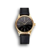 Super Clone Rolex Cellini Black Dial Roman Numerals Gold Case Black Leather Strap