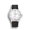 Super Clone Rolex Cellini Time Silver Case White Dial Black Leather Bracelet  622653