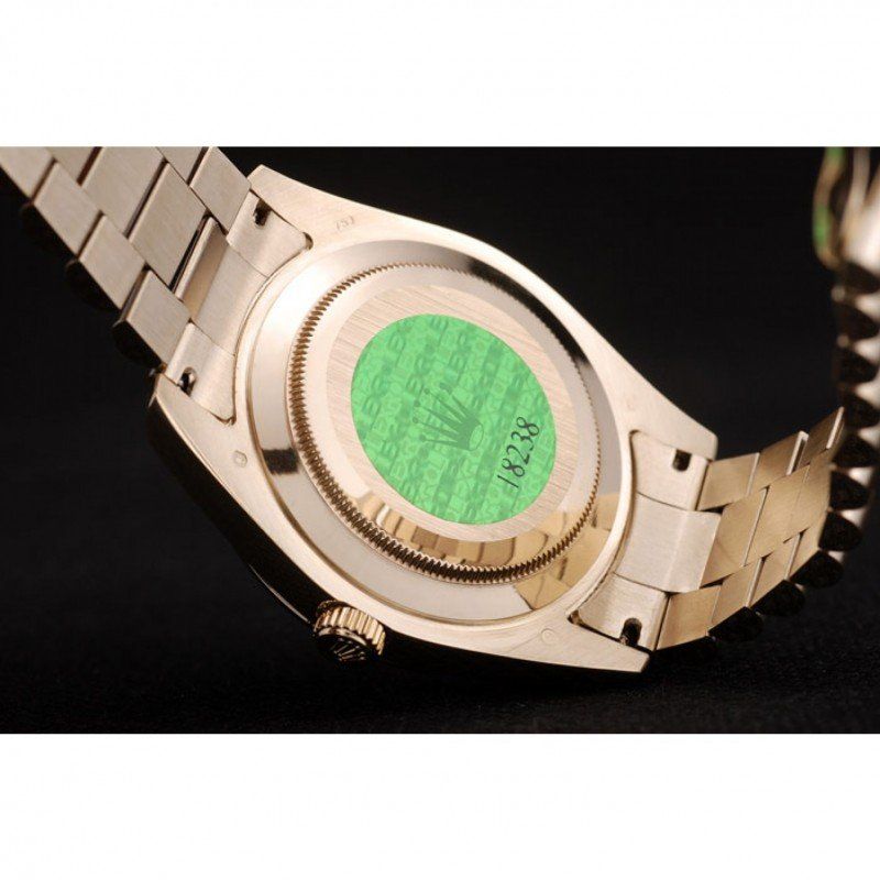 Super Clone Rolex Day-Date Gold Stainless Steel Ribbed Bezel Black Dial 41998 - Afbeelding 8