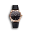Super Clone Rolex Cellini Black Dial Rose Gold Markings Rose Gold Case Black Leather Strap