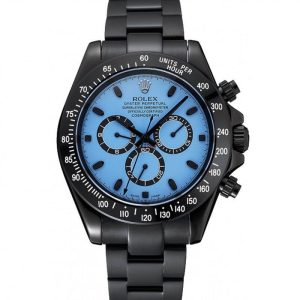 Super Clone Rolex Cosmograph Daytona Blue And Black Dial Black Stainless Steel Case And Bracelet 1454250 - Image 11
