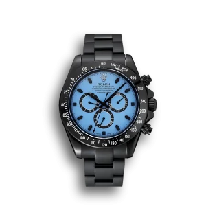 Super Clone Rolex Cosmograph Daytona Blue And Black Dial Black Stainless Steel Case And Bracelet 1454250