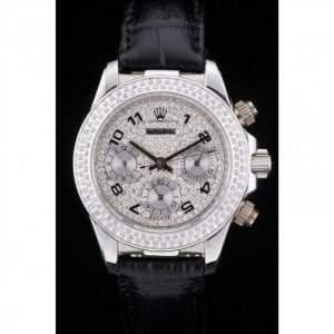 Super Clone Rolex Daytona Lady Stainless Steel Case Crystal Studded Bezel Crystal Studded Dial - Imagen 9