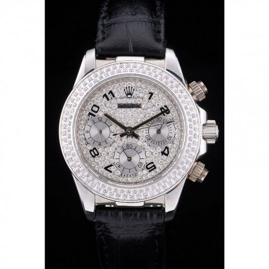 Super Clone Rolex Daytona Lady Stainless Steel Case Crystal Studded Bezel Crystal Studded Dial - Imagen 9