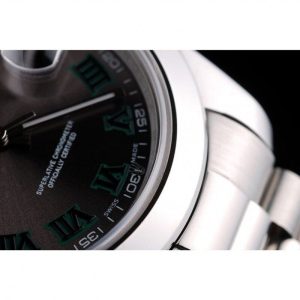 Super Clone Rolex DateJust Polished Stainless Steel Bezel Grey Dial 42000 - Image 11