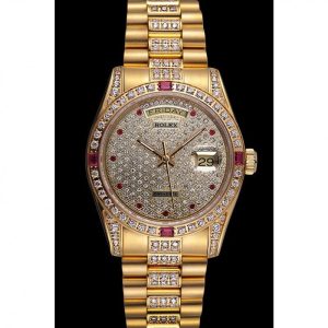 Super Clone Rolex Day-Date Diamonds Yellow Gold-SRL184 621614 - Image 2