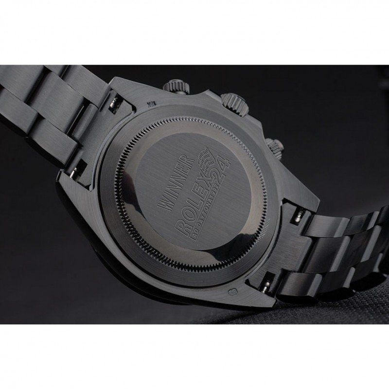 Super Clone Rolex Daytona Black Ion Plated Tachymeter Black Stainless Steel Strap Green Dial 80246 - Image 8
