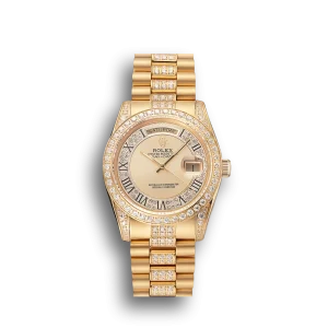 Super Clone Rolex Day-Date Diamond Pave Gold Dial Gold Diamond Bracelet 1453954