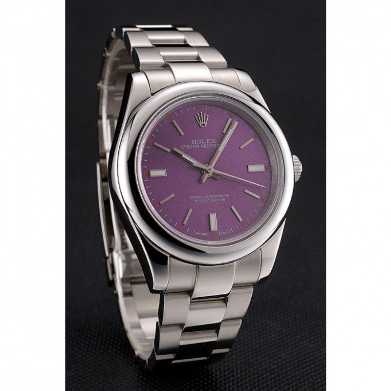 Rolex Oyster Perpetual Red Grape Dial Stainless Steel Case And Bracelet – Image 3