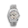 Super Clone Rolex DateJust Stainless Steel Ribbed Bezel Flower Silver Dial 42001