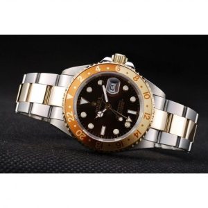 Rolex GMT Master II Gold Colored Ceramic Bezel Brown Dial Watch - Imagen 5