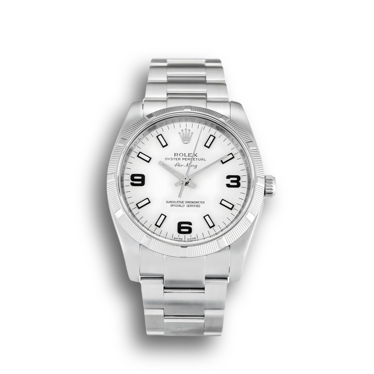 Rolex Air-King White Quarter Arabic 114210