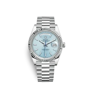 Rolex Day-Date 228236 40mm Ice blue, diagonal motif