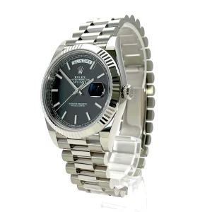 Super Clone Rolex Day-Date Bright Black Dial 228236-0003 40 mm - Imagen 8