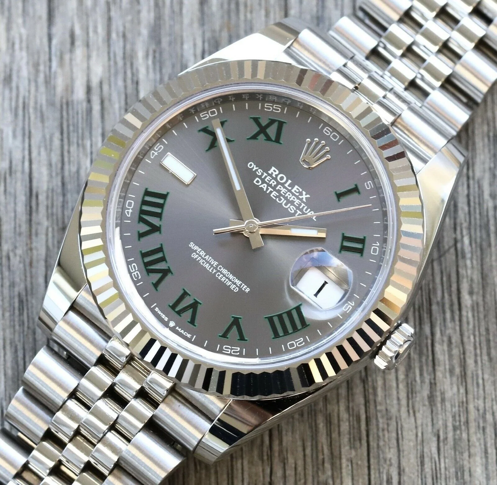 Rolex Datejust Rhodium Dial 126334 “Wimbledon” Flutted/Jubilee 41 mm – Bild 2