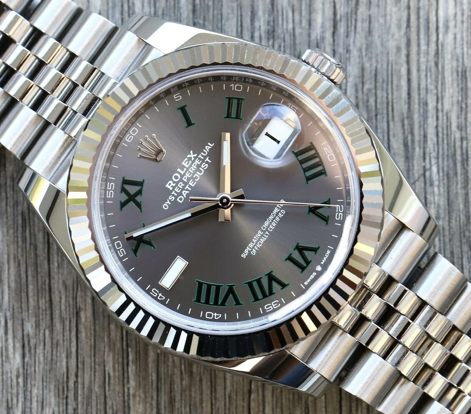 Rolex Datejust Rhodium Dial 126334 “Wimbledon” Flutted/Jubilee 41 mm – Bild 3