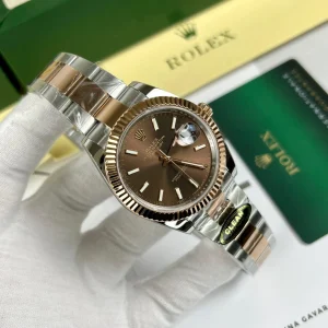Super Clone Rolex Datejust Chocolate Dial 126331 Oyster 41 mm - Imagen 10