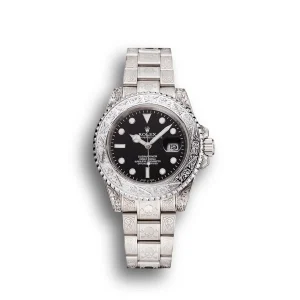 Super Clone Rolex Submariner Skull Limited Edition Black Dial White Case And Bracelet 1454093