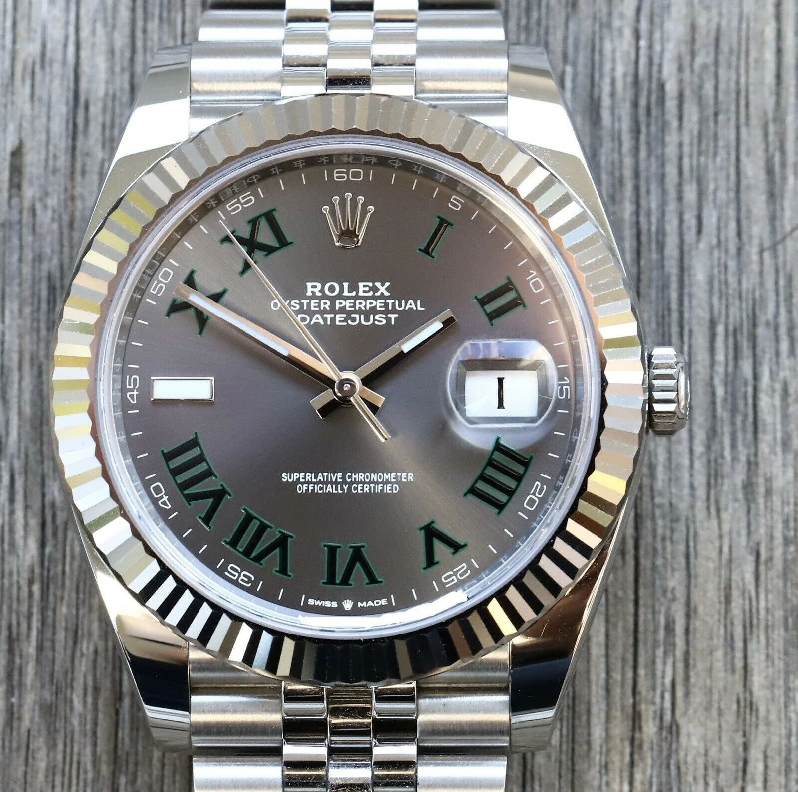 Rolex Datejust Rhodium Dial 126334 “Wimbledon” Flutted/Jubilee 41 mm – Bild 11