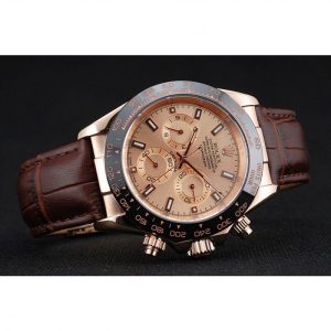 Super Clone Rolex Cosmograph Daytona Brown Dial Rose Gold Case Brown Leather Bracelet 1454243 - Imagen 5