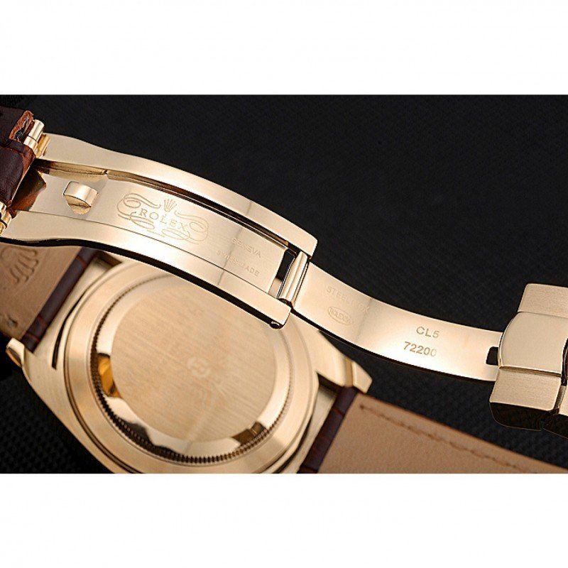 Super Clone Rolex Cosmograph Daytona Gold Case White Dial Brown Leather Bracelet 622633 - Imagen 7