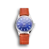 Super Clone Rolex Datejust Blue Dial Stainless Steel Case Light Brown Leather Strap