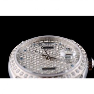 Rolex DayDate Diamond Plated Stainless Steel Bracelet Diamond Plated Dial 41985 – Image 10