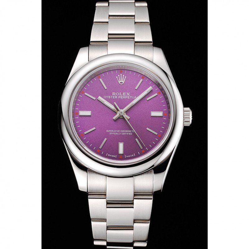 Rolex Oyster Perpetual Red Grape Dial Stainless Steel Case And Bracelet – Image 2