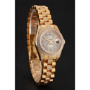 Super Clone Rolex DayJust Diamond Pave Dial Gold Diamond Bracelet 1453955 - Image 3