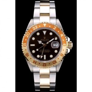 Vista alternativa de Rolex GMT Master II Gold Colored Ceramic Bezel Brown Dial Watch
