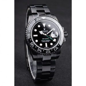 Super Clone Rolex GMT Master II Pro-Hunter Black Steel Strap Black Dial - Image 3