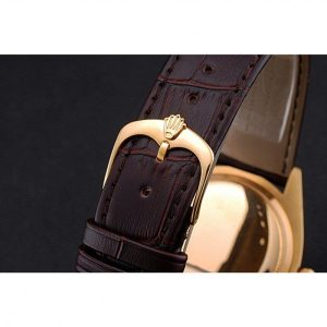 Rolex Cellini White Dial Gold Case Brown Leather Strap 622833 – Bild 6