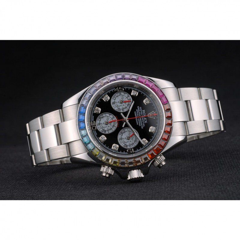 Super Clone Rolex Daytona Rainbow Crystal Bezel 80250 – Image 4