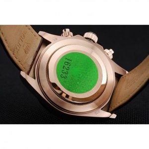 Super Clone Rolex Cosmograph Daytona Brown Dial Rose Gold Case Brown Leather Bracelet 1454243 - Imagen 9
