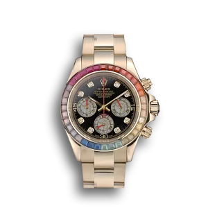 Super Clone Rolex Daytona Rose Gold Rainbow Crystal Bezel 80251