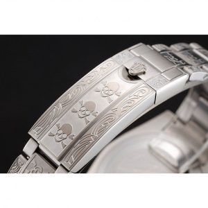 Super Clone Rolex Submariner Skull Limited Edition Black Dial White Case And Bracelet 1454093 - Imagen 6