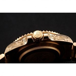 Super Clone Rolex Submariner Skull Limited Edition Black Dial Gold Case And Bracelet 1454071 - Image 9