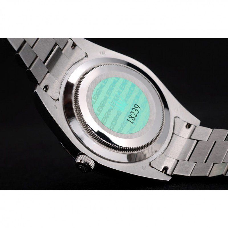 Super Clone Rolex DayDate Stainless Steel Ribbed Bezel Silver Dial 41995 - Image 8