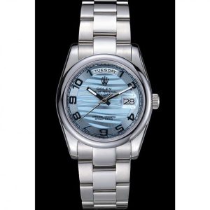 Vista alternativa de Rolex Day-Date Polished Silver Bezel White Dial 7470