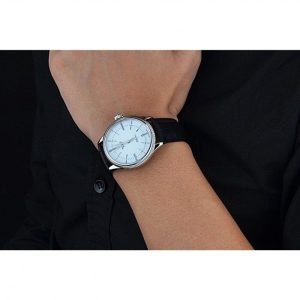 Super Clone Rolex Cellini Time Silver Case White Dial Black Leather Bracelet 622653 – Image 10