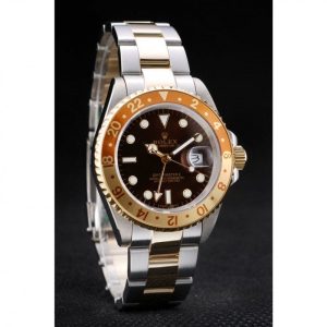 Rolex GMT Master II Gold Colored Ceramic Bezel Brown Dial Watch - Imagen 3