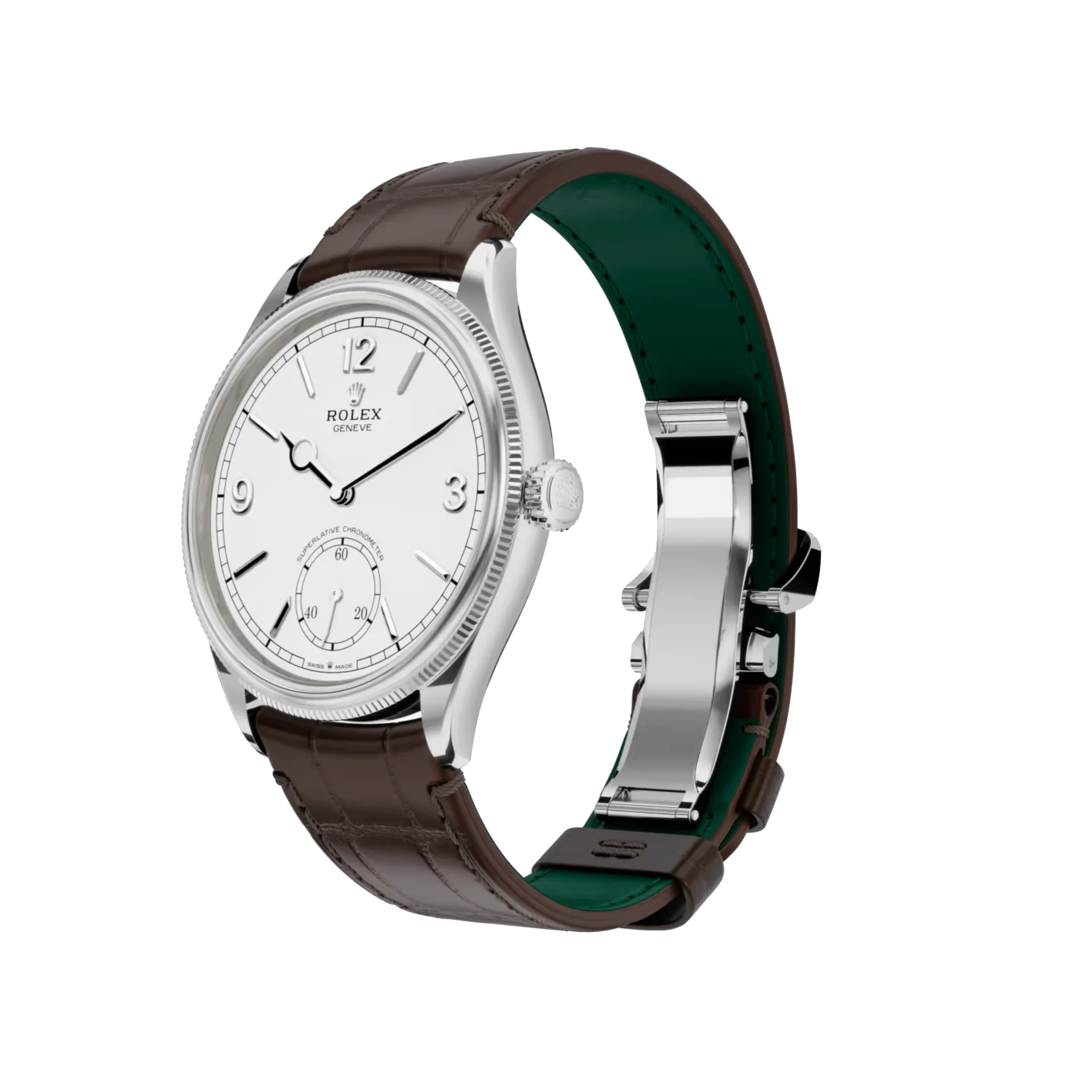 Rolex 1908: 39 mm, yellow gold with an alligator leather strap, m52508-0006 - Image 4