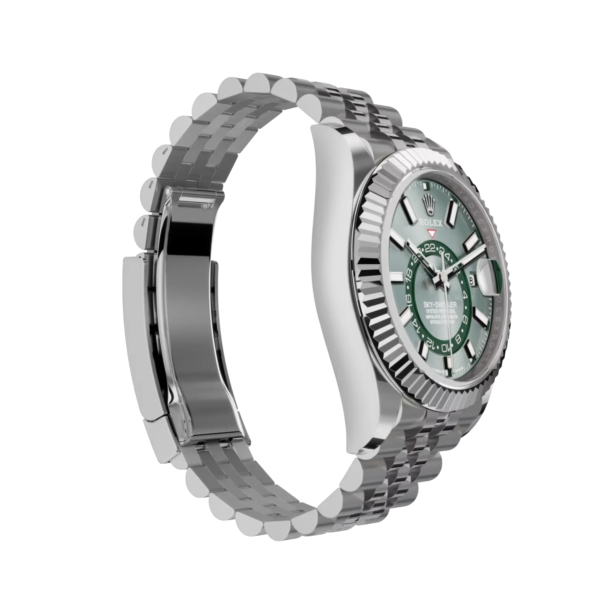 Rolex Sky-Dweller: 42 mm, White gold with a mint green dial and a Jubilee bracelet, m336934-0002 - الصورة 2