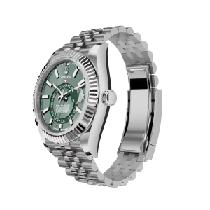 Rolex Sky-Dweller: 42 mm, White gold with a mint green dial and a Jubilee bracelet, m336934-0002 - الصورة 4