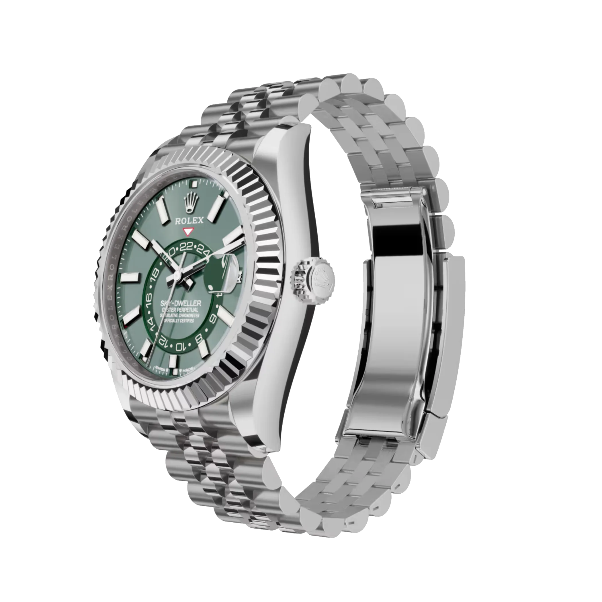 Rolex Sky-Dweller: 42 mm, White gold with a mint green dial and a Jubilee bracelet, m336934-0002 - الصورة 4
