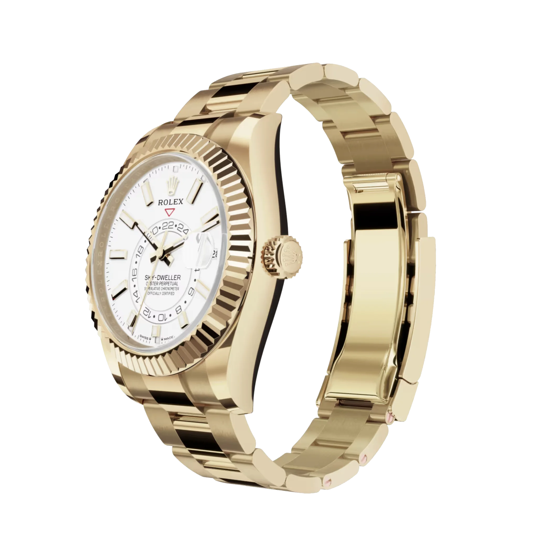 Rolex Sky-Dweller: 42 mm, Yellow gold with an intense white dial and an Oyster bracelet, m336938-0003 - Image 3
