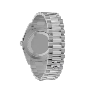 Super Clone Rolex Day-Date: 40 mm, Platinum with an ice-blue dial, Fluted bezel and a President bracelet, m228236-0012 - Image 5
